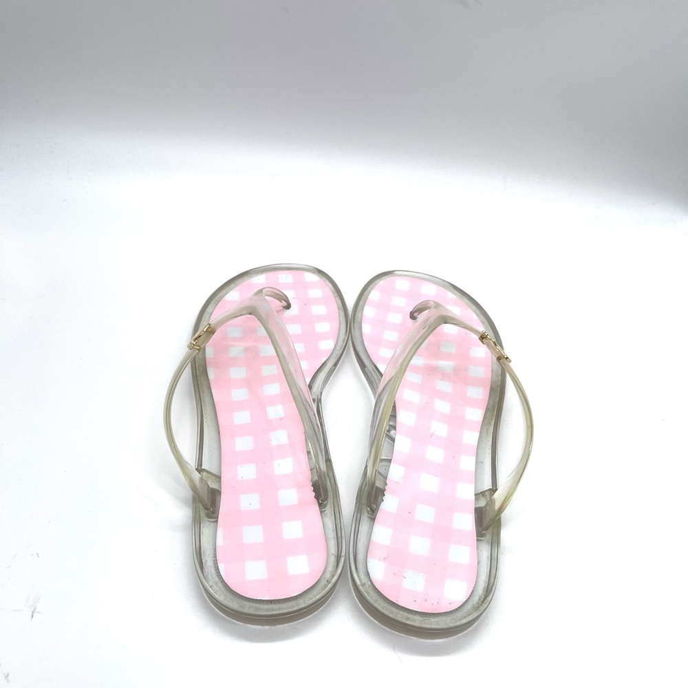 Vineyard Vines Jelly Flip Flops Pink and White Checkered - Picture 4 of 6